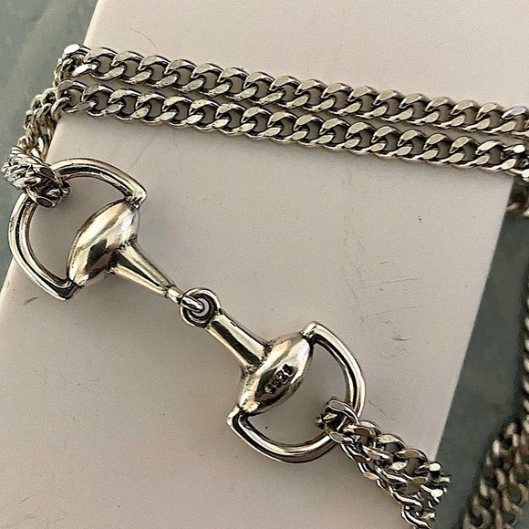 Sterling Silver HorseBit Handmade Necklace Bracelet Matching Chain Link Set - Picture 13 of 13